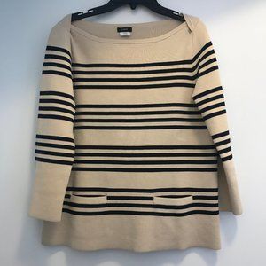 J.Crew Striped Cotton Blend 3/4 Structured Shirt